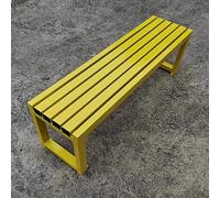 Weatherproof Metal Garden Bench 3-Seater for Outdoor and Indoor Use - Durable Patio Seating(Yellow,100cm)