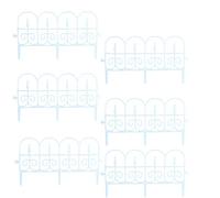 Weatherproof Plastic Flowerbed Fence,Decorative Garden Fencing Panel,Wrought Iron Style Lawn Edging Border Fence. Pack of 6 panels(blanco,58cmW*24cmH)