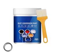 Weatherproof & Rustproof Conversion Paint for Metals, Water-Based Rust Converter & Primer, 4 in 1 Rust Paint for Metal,Includes Brush (White)