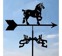 Weathervane - Paleta de metal inoxidable de estilo vintage, herramienta de medición, paleta de viento, indicador de dirección del viento para patio, jardín, arquitectura, techo, adorno (caballos)