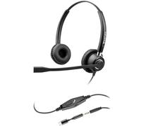 Weatwo 3.5mm Auriculares con Micrófono, Cancelación de Ruido, USB-C / 3.5mm Jack 2-en-1 PC Auriculares, Auriculares Estéreo con Control en línea para Teams, Negocios, Skype, Zoom, Oficina - Negro
