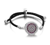 WEAV Árbol De La Vida Pulsera De Aromaterapia DIY Cristal Ajustable Pulsera De Cuero Trenzado Hebilla Mujeres Difusor Medallón Pulsera Joyería