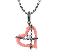 WEAV Collar Con Colgante De Corazón Rosa De Plata De Ley 925, Colgante Con Marca X De Amor, Apto Para Collar, Regalo De Cumpleaños Para Madre, Hermana Y Novia