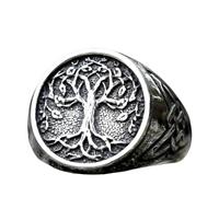 Weav Nuevo Anillo De Árbol De La Vida Con Amuleto De Runas Vikingos Nórdicos, Anillos De Moda Odín Para Hombre Y Mujer, Joyería Vintage