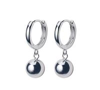 WEAV Pendiente De Aro De Plata De Ley 925 con Bolas Grandes para Mujer, Accesorios De Joyería Fina De Estilo Simple