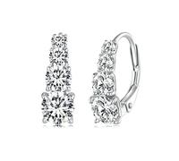 WEAV Pendientes De Aro De Moissanita De Varios Tamaños Arreglados, Hebillas De Oreja De Plata De Ley 925 Sólida Elegante para Mujer, Regalo De Joyería Fina