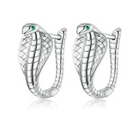 WEAV Pendientes De Aro De Serpiente con Hebillas De Oreja En Forma De U De Cobra De Plata De Ley 925 para Mujer, Ajuste De Pavé, Joyería Fina Cz