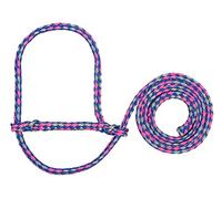 Weaver Cuerda de Piel de Ganado Poli Halter de Oveja, 35-7840-S16, Royal Blue/Coral/Gray