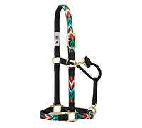 Weaver Equine Weaver Leather Nylon Halter Cabestro de Caballo Ajustable de Nailon para Barbilla y Garganta, Promedio, Multicolor, Negro/Multi Chevron, Average Horse