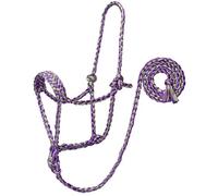 Weaver Leather 35-7820-R3 Cabestro de Cuerda Trenzada con Correa de 6 pies, Promedio, Gris/Morado