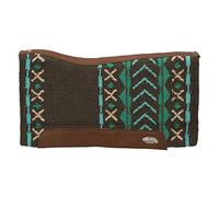 Weaver Leather 35-9347-X1 Synergy Almohadilla de sillín de Espuma EVA contorneada - Forro Polar de Lana Merino, Unisex, Mojave-Carbón/Turquesa, 33" x 38"