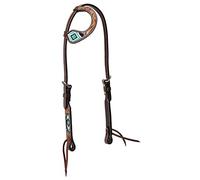 Weaver Leather 45-0145 Turquoise Cross-Cabezal de Oreja Deslizante Plano con Cuentas Turquesa de 5/8 Pulgadas, Unisex Adulto, 44413