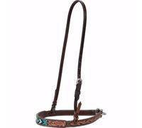 Weaver Leather 45-0224 Cruz Turquesa con Cuentas de 1-1/4 Pulgadas muserola de Nariz, Unisex Adulto, Aceite Oscuro, 1