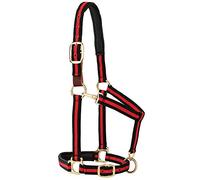 Weaver Leather Cabestro Acolchado Ajustable para Barbilla y Garganta, 1 Pulgada de Tiro Promedio de Caballo o año, Rayas Rojas