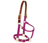 Weaver Leather - Cabestro Ajustable de Piel y Nailon para Caballo, Grande, Frambuesa