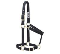 Weaver Leather Cabestro básico Ajustable de Nailon, Negro, Caballo Grande de 1 Pulgada