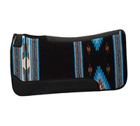 Weaver Leather Contoured Single Weave Wool Blend Felt Saddle Pad Almohadilla de sillín, Unisex, Negro y Azul, 31" L x 32" W