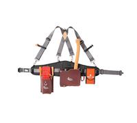 Weaver Leather Kit de cinturón de leña, tirantes, bolsa de hacha, bolsa de cuña y bolsa de primeros auxilios, cinturón ajustable para tamaños de cintura de 30 a 52 pulgadas, naranja