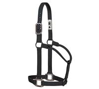 Weaver Leather Original - Halter de Nailon no Ajustable con Accesorios cromados, 35-7385-BK, Negro, 1 Inches Average Horse