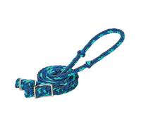Weaver Leather Riendas de nailon trenzado azul marino/rojo