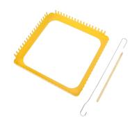 Weaving Loom Kit Yellow Metal 18 Teeth Square Weaving Frame for Tapestries Scarves Hats Crafting Projects