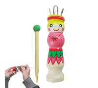 Weaving Needle - Doll Design Tool, 11.5cm Cute Wood Gadget for Bracelet Rope Ornament Grandma Lover Adult Beginner, Household Supplies Accessories for Daily Crafting and Handmade Decoration Tasks