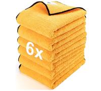 WEAWE Paño de Microfibra para el Coche, Absorbentes, No Dejan Rastro, No Dejan Pelusa, Toalla de Microfibra Coche Multiusos Profesionales para el Cuidado del Coche 6 Piezas (60x40cm) Dorado