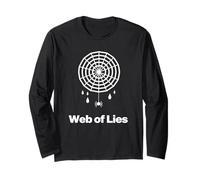 Web of Lies Spider Humor Minimal Spooky Halloween Diseño Manga Larga