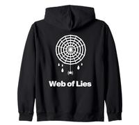 Web of Lies Spider Humor Minimal Spooky Halloween Diseño Sudadera con Capucha