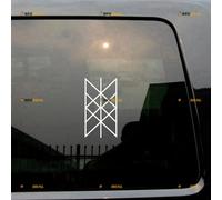 Web Of Wyrd Pegatina Calcomanía Vinilo Red de Skuld Matriz del Destino Vikinga Nórdico Odín - 2 Pegatinas Blancas 10.2cm - Para Coche Barco Portátil Taza Sin Fondo Troquelada