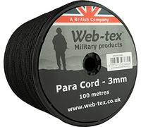 Web-tex - Rollo de cordón Paracord de 3 mm - 100 Metros - Negro