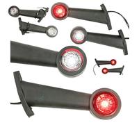 Web Truck 2 x Luz lateral de goma LED 12V 24V con homologación Luz de posición e-carro camión caravana lámpara blanca roja oblicua larga