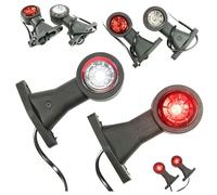 Web Truck 2 x Luz lateral de goma LED 12V 24V con homologación Y luz de posición coche camión caravana KFZ lámpara blanca roja larga