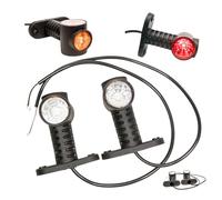 Web Truck 2 x Piloto de señalización lateral de goma LED 12V 24V con homologación E luz de posición coche camión caravana blanco rojo naranja