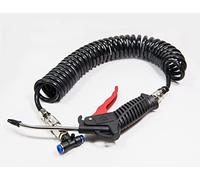 Web Truck Juego de Aire Comprimido Negro 5m Manguera Espiral Pistola de Soplado Camión Coche Barco, Manguera de Aire Comprimido, Presión Máxima 13 BAR