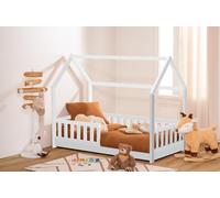 WEB2O Atmosphera - Cama cabaña infantil de madera, 80 x 160 cm, color blanco