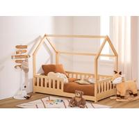 WEB2O Atmosphera - Cama cabaña infantil de madera natural, 80 x 160 cm (80 x 160)