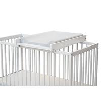 WEBABY - Cambiador extraíble para cuna madera MONA Blanco - 75 x 51,5 x 7 cm