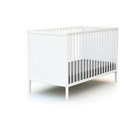 WEBABY - Cuna bebe madera ALBA - Blanco - 60 x 120-124 x 64,5 x 82 cm