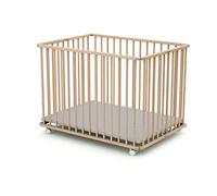 WEBABY - Parque de marera plegable de 70 x 100 Haya bruto
