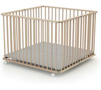 Webaby Parque infantil plegable madera Haya Cruda 100 x 100 cm