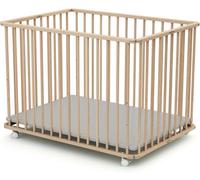 Webaby Parque infantil plegable madera Haya Cruda 70 x 100 cm