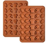 Webake 2 moldes de silicona de rugby para chocolate, pelota de rugby, forma de balón de rugby, 12 agujeros, molde de rugby para chocolate, caramelos, cubitos de hielo, WA23066DE