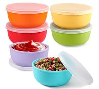 webake 6 cuencos pequeños con tapa de silicona, juego de cuencos de cereales con tapa, cuencos para salsas, aperitivos, postres, salsas y salsas