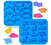 Webake Dino - Molde de silicona para bombones, 2 unidades, diseño de dinosaurios, para bombones, chocolate, caramelos, gelatina