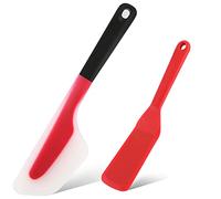 Webake Espátula para tortilla de silicona fina para huevos, juego de 2, espátulas largas de crepé resistentes al calor, espátulas antiadherentes para cocinar hamburguesas de huevo, pizza panqueques