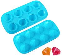 Webake Juego de 2 Bandeja De Hielo De Silicona Diamond Cubitera Hielo Molde para Hielos, para Congelarse Alimentos para Bebés, Cola, Cócteles Cola Whisky