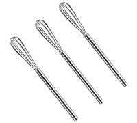 Webake Mini batidor para tazas, 3 unidades, acero inoxidable 304, pequeño juego de batidores para mezclar, batir, espumar y remover