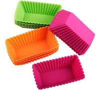 Webake mold de silicona para pan para freidoras de aire, rectangulares, 12 moldes para magdalenas de 11 cm, reutilizables para pasteles, helados, pudines, gelatina