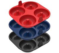 webake Molde de donas para freidora de aire, moldes de silicona para hornear, 3 unidades, molde de bagel de 8 cm, accesorios para freidora de aire, bandeja para hornear